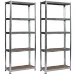 Regał magazynowy 180x90x40 srebrny 5półek 2 sztuki