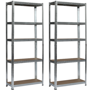 Regał magazynowy 180x90x40 srebrny 5półek 2 sztuki