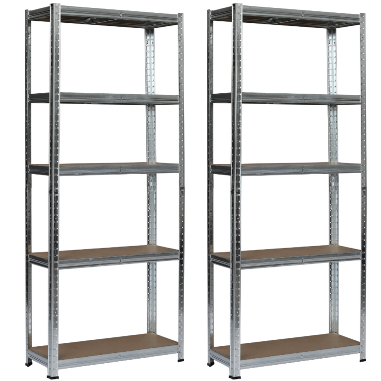 Regał magazynowy 180x90x40 srebrny 5półek 2 sztuki